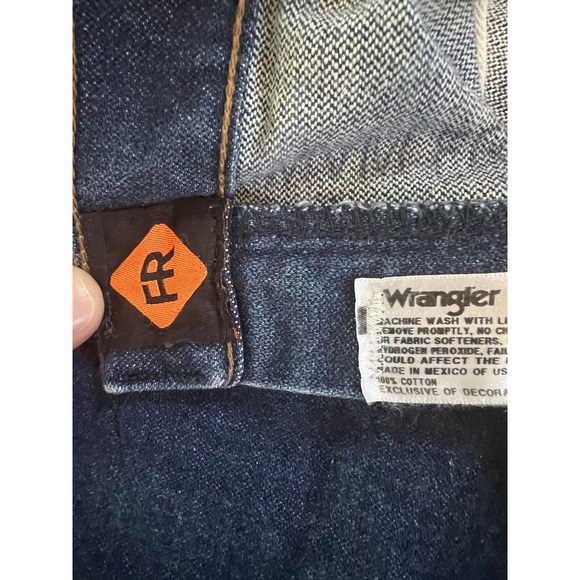 Wrangler Mens Jeans 13 Original FR Flame Resistant Straight Leg Dark Wash 30x30 - Picture 9 of 11